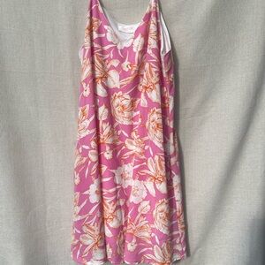 Peach Love California Pink and Orange Floral dress